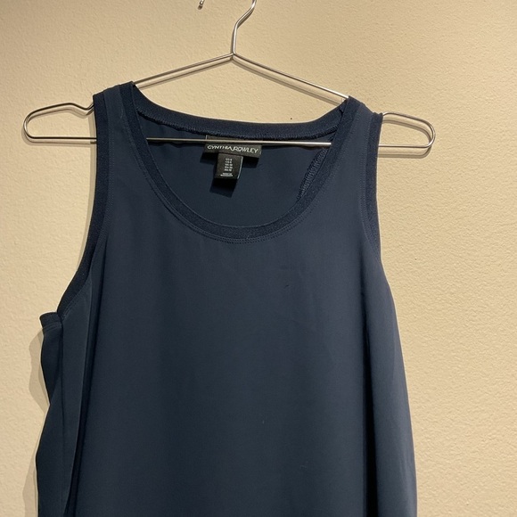 Cynthia Rowley Jersey Tank Dress Size 6.Knee Length Navy Blue Dress Short Sleeve - Picture 3 of 8